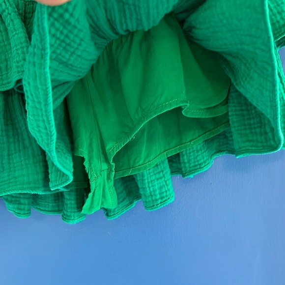Day + Moon Green Tiered Ruffle Mini Skirt Skort - Size S - Picture 6 of 7